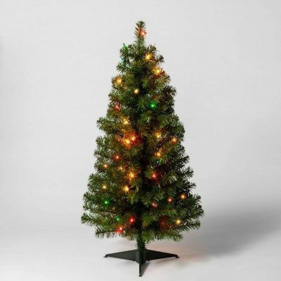 Alberta Spruce * | 3Ft Pre-Lit Alberta Spruce Artificial Christmas Tree Multicolor Lights Wondershop