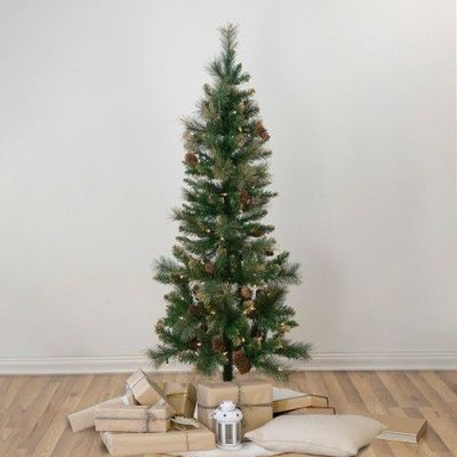 Pine * | Northlight 4.5 Pre-Lit Yorkshire Pine Pencil Artificial Christmas Tree, Clear Lights