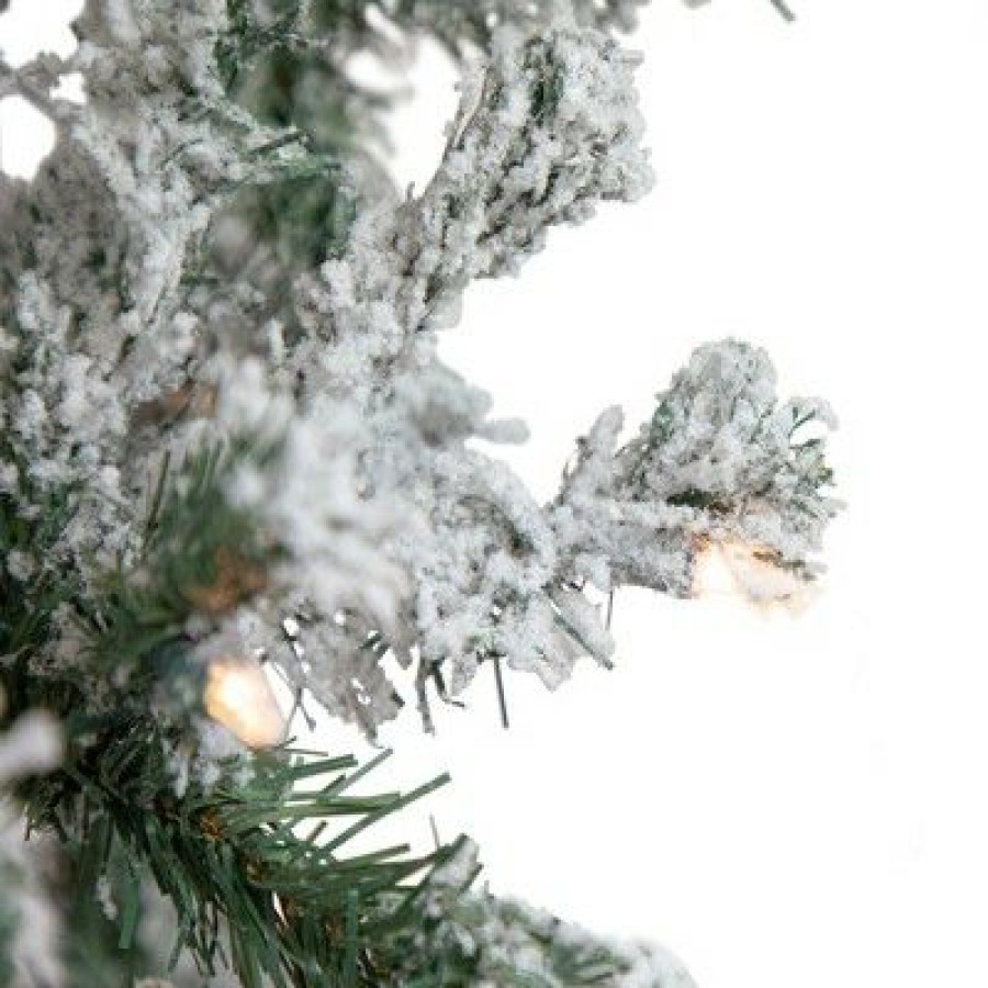 Pine * | Northlight 6 Pre-Lit Slim Flocked Pine Artificial Christmas Tree, Clear Lights