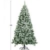 Pine * | Costway 6Ft Snow Flocked Artificial Christmas Tree Hinged W/928 Tips And Foldable Base