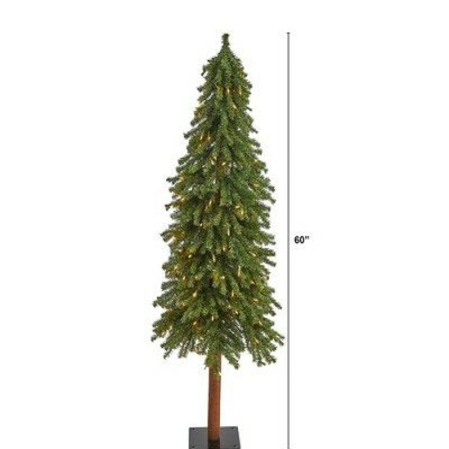 Pine * | 5Ft Nearly Natural Pre-Lit Grand Alpine Artificial Christmas Tree Clear Lights