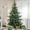 Pine * | Homcom 7.5 Foot Artificial Christmas Tree, Pine Hinged Xmas Tree With Realistic Branches, Steel Base, Auto Open, Green