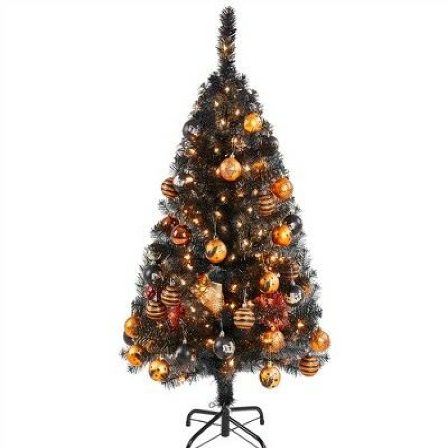 Spruce * | Yaheetech 4Ft Pre-Lit Artificial Christmas Tree With 70 Led Lights & Metal Stand