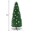 Pine * | Costway 6Ft Pre-Lit Fiber Optic Christmas Tree Multicolor Lights