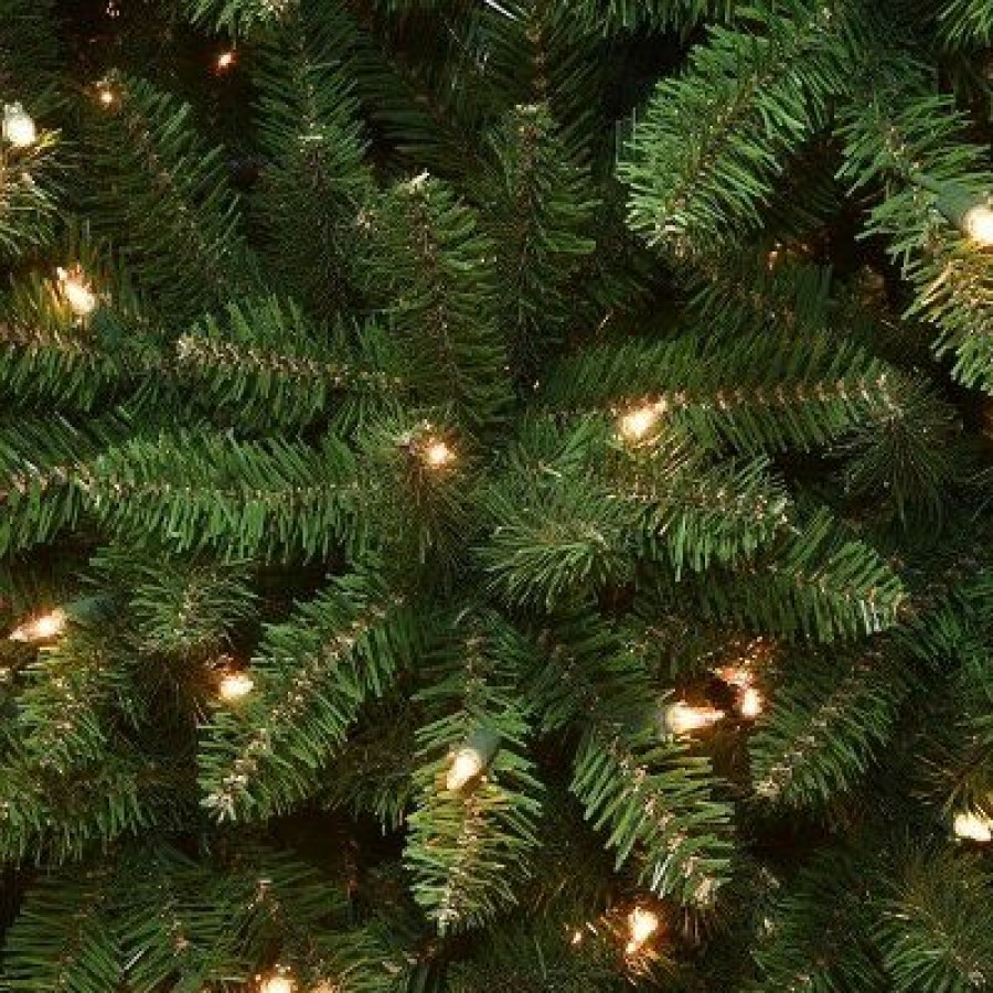 Fir Wood * | National Tree Company Artificial Pre-Lit Slim Christmas Tree, Green, Kingswood Fir, White Lights, Includes Stand, 10 Feet