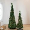 Pine * | Northlight 4 Pre-Lit Green Tinsel Pop-Up Artificial Christmas Tree, Clear Lights