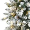 Fir Wood * | Nearly Natural Pre-Lit Led Flocked Livingston Fir Artificial Christmas Tree With Pinecones Clear Lights