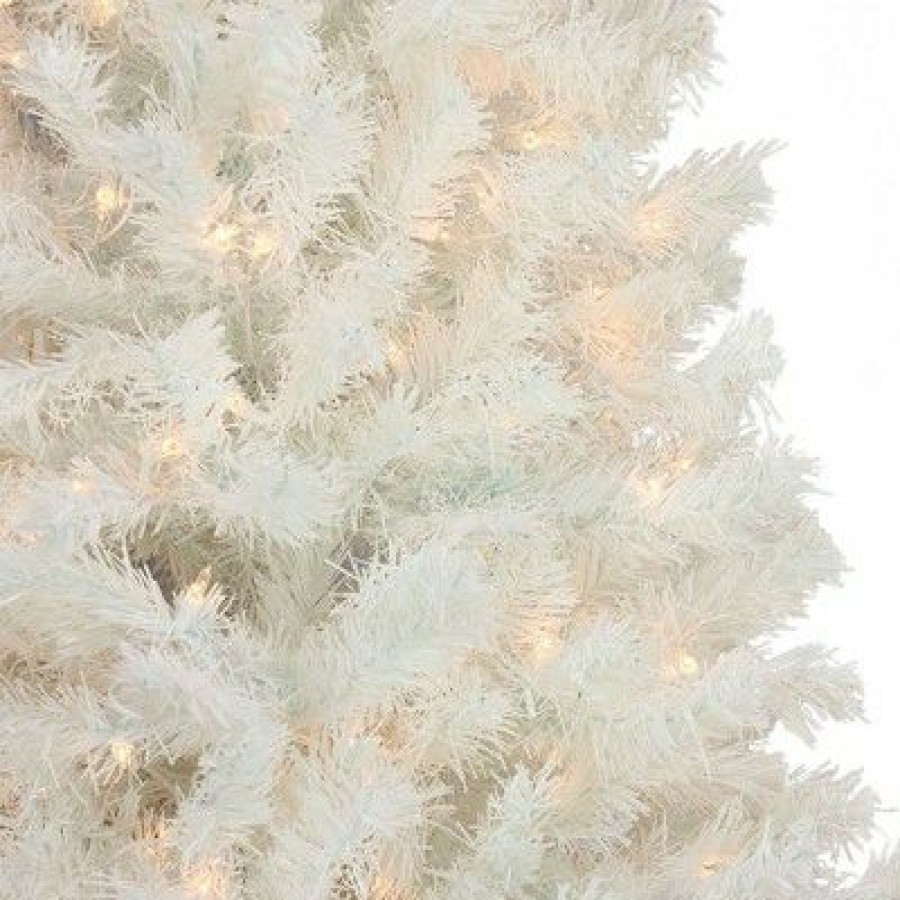 Pine * | National Tree Company 4 Foot Full Bodied Flocked Prelit Artificial Christmas Holiday Tree With 200 Clear Lights, 311 Branch Tips, & Metal Stand, White