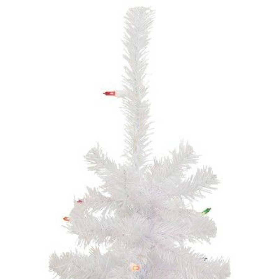 Pine * | Northlight 2 Lighted Woodbury White Pine Slim Artificial Christmas Tree, Multi Lights