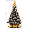 Pine * | Costway 15" Pre-Lit Ceramic Hand-Painted Tabletop Halloween Tree Battery Powered Black