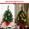 Pine * | Tangkula 24" Artificial Christmas Tree Pre-Lit Led Lights W/ Ball Ornaments