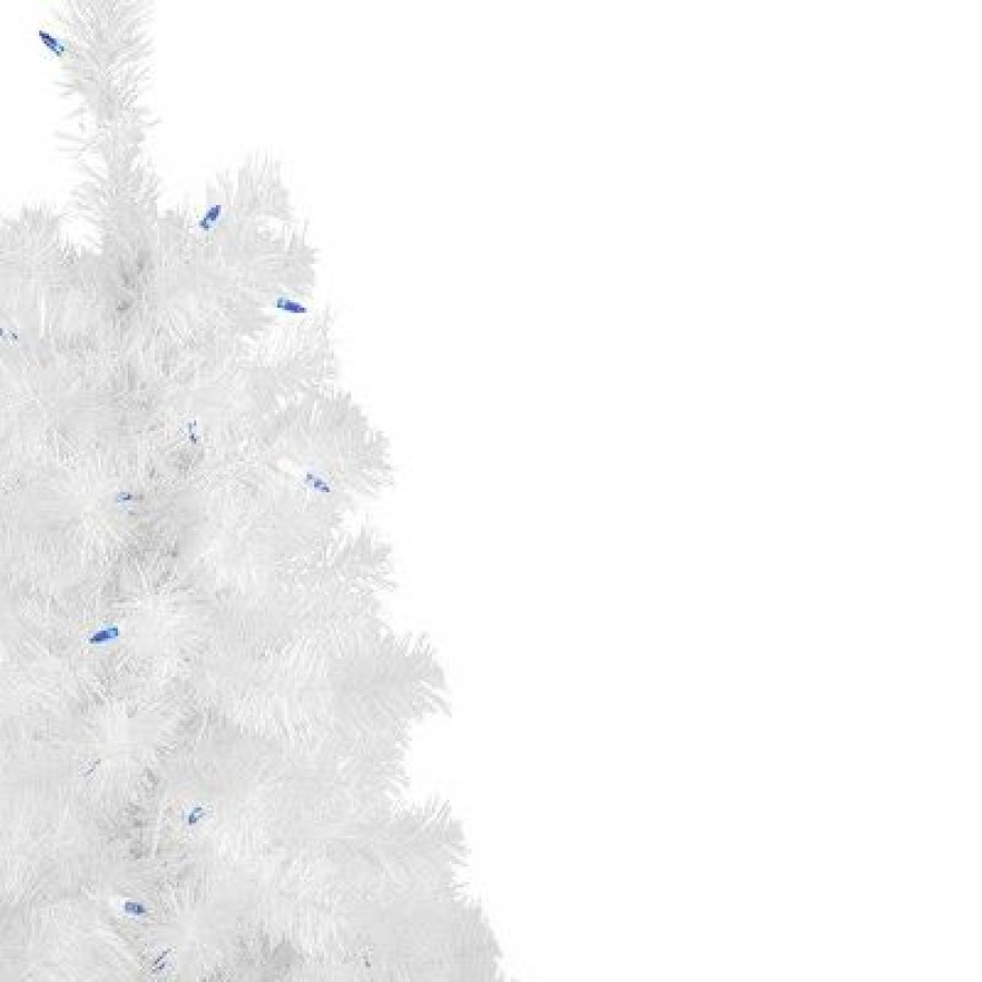 Pine * | Northlight 4 Pre-Lit Slim White Pine Artificial Christmas Tree Blue Lights