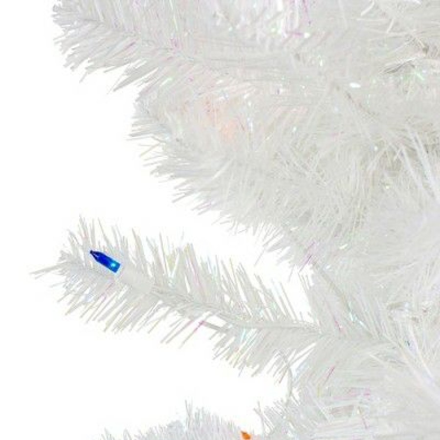 Pine * | Northlight 4 Pre-Lit White Pine Slim Artificial Christmas Tree Multi Lights