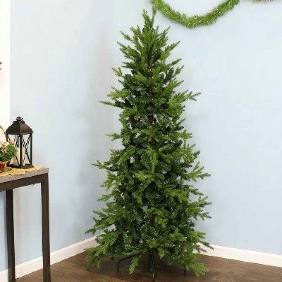 Spruce * | Sunnydaze Decor Sunnydaze Indoor Artificial Unlit Slim Christmas Holiday Tree With Metal Stand And Hinged Branches 6 Green