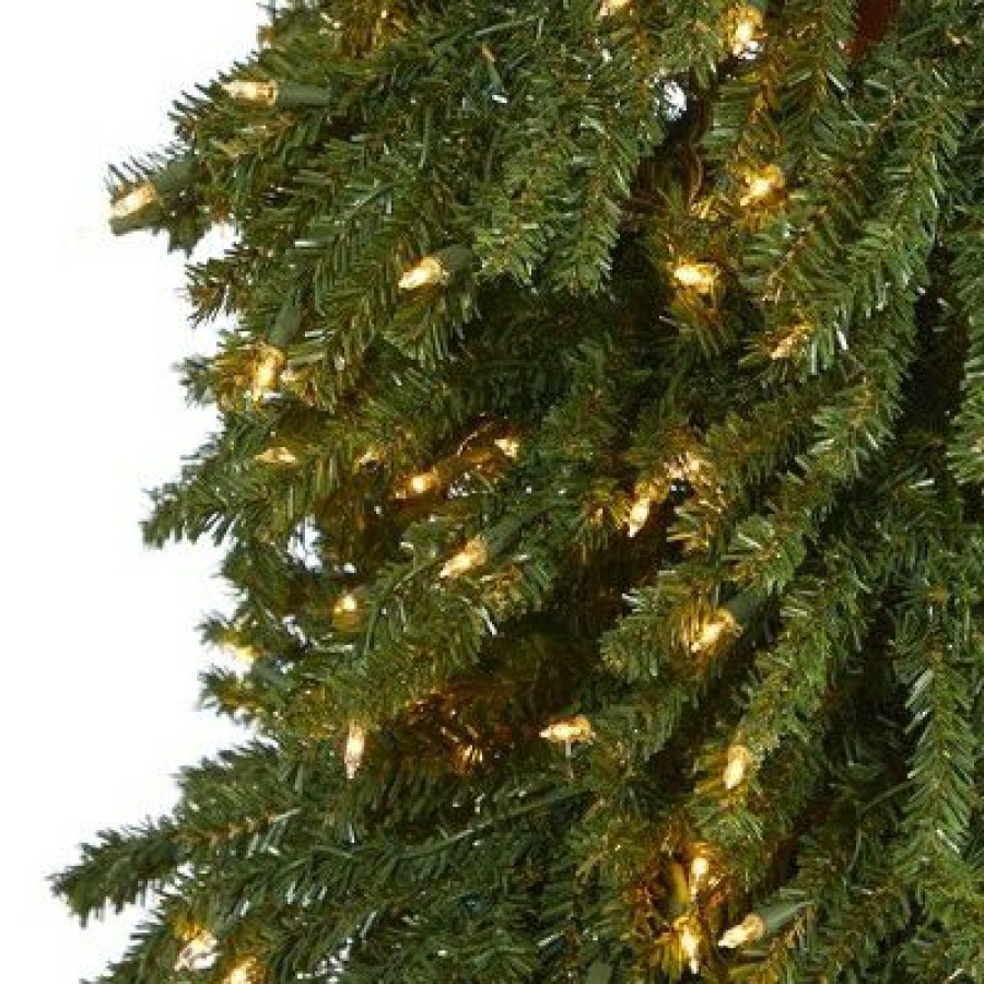 Pine * | 8Ft Nearly Natural Pre-Lit Slim Grand Alpine Artificial Christmas Tree Clear Lights