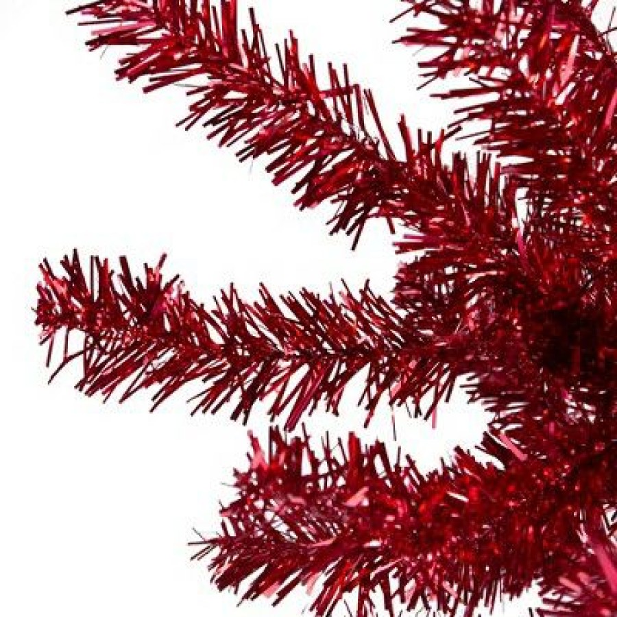 Pine * | Northlight 4.5 Metallic Red Tinsel Artificial Christmas Tree Unlit