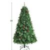 Pine * | Costway 6Ft 7Ft8Ft Unlit Hinged Pvc Artificial Christmas Pine Tree With Red Berries