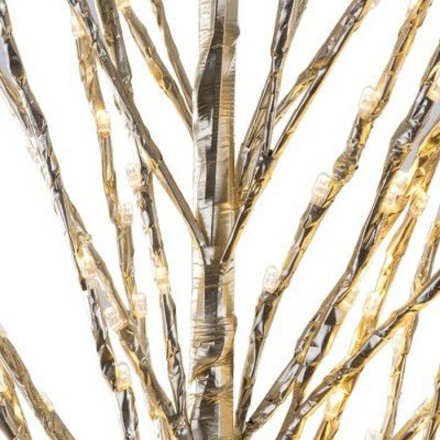 Unidentified Plant Variety * | Vickerman Champagne Led Twig Artificial Christmas Tree With Flat Base