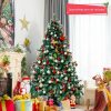 Pine * | Costway 5Ft/6Ft/7Ft Snowy Hinged Artificial Christmas Tree With 567/1111/1615 Tips & Metal Stand