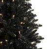 Unidentified Plant Variety * | Treetopia Luxe Black Beauty 7 Foot Artificial Prelit Full Bodied Christmas Tree Holiday Decoration With White Led Lights, Premium Stand And Foot Pedal