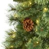 Pine * | Nearly Natural Pre-Lit Led White Mountain Pine Artificial Christmas Tree With Pinecones Clear Lights