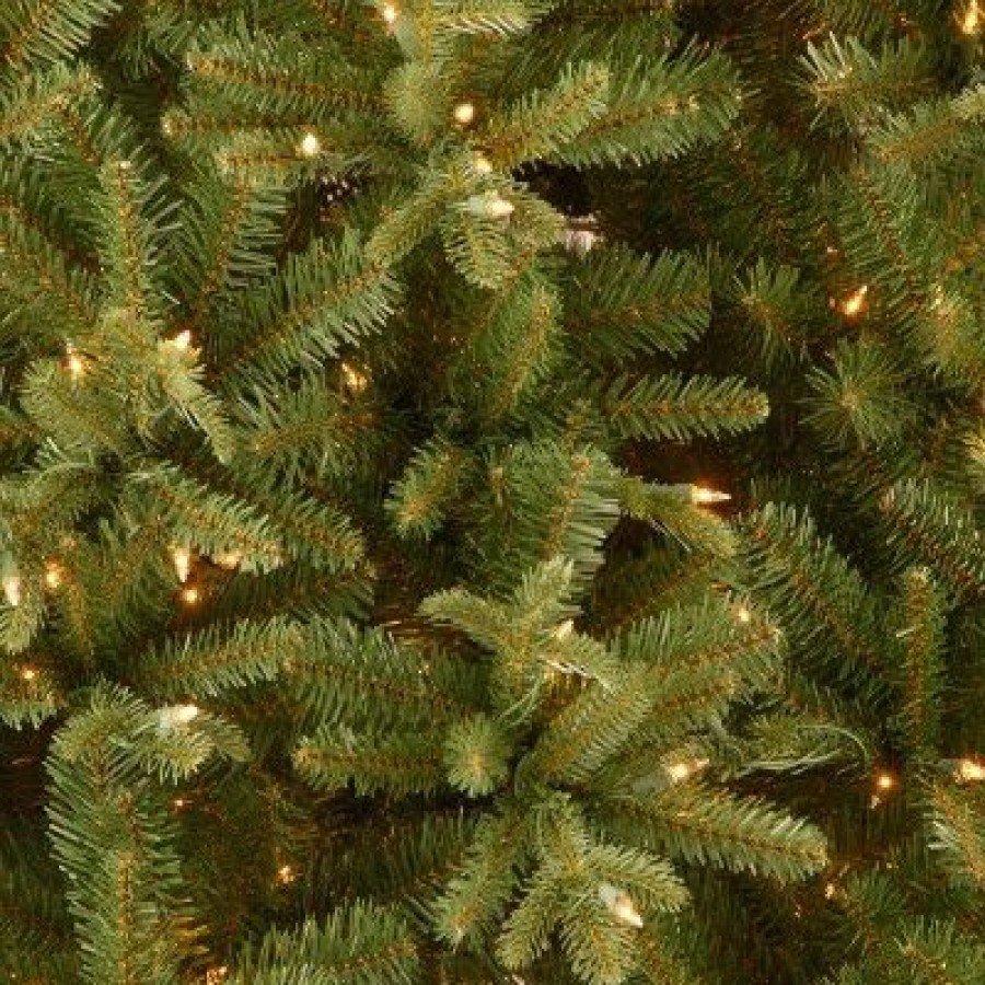 Fir Wood * | National Tree Company Pre-Lit 'Feel Real' Artificial Full Christmas Tree, Green, Tiffany Fir, White Lights, Includes Stand, 9 Feet