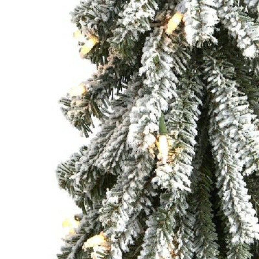 Pine * | 3Ft Nearly Natural Pre-Lit Flocked Grand Alpine Artificial Christmas Tree Clear Lights