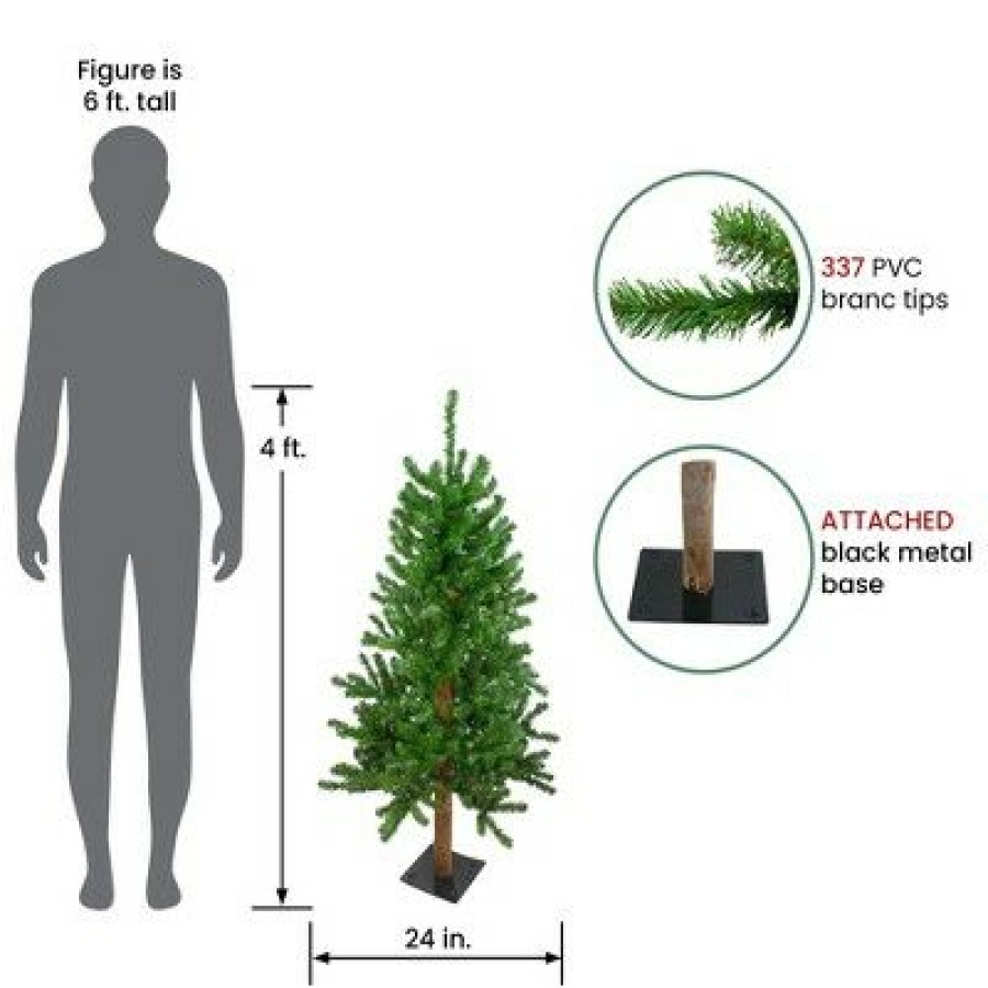 Pine * | Northlight 4Ft Alpine Artificial Christmas Tree, Unlit