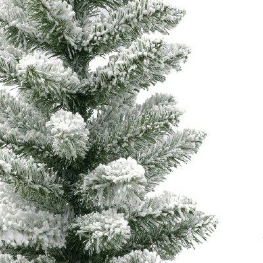 Unidentified Plant Variety * | Puleo 3Pc Unlit Flocked Pencil Artificial Christmas Tree In Galvanized Pot