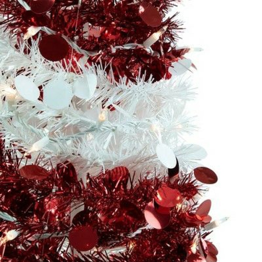 Pine * | Northlight 4 Pre-Lit Candy Cane Pop-Up Artificial Christmas Tree, Clear Lights