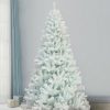 Pine * | National Tree Company 7 Foot Full Bodied Flocked Unlit Snowy Festive Artificial Christmas Tree With 1,133 Branch Tips, & Metal Stand, White