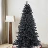 Pine * | National Tree Company 7 Foot Full Bodied Flocked Unlit Sleek Halloween Event Artificial Christmas Tree With 1,133 Branch Tips, & Metal Stand, Black