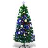 Pine * | Costway 4Ft Pre-Lit Fiber Optic Christmas Tree Multicolor Lights