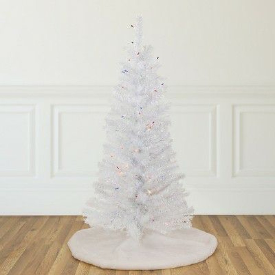 Pine * | Northlight 4 Pre-Lit Rockport White Pine Artificial Christmas Tree, Multi Lights