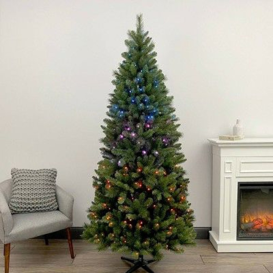 Douglas Fir * | Twinkly 7' Pre-Lit Led Douglas Fir Artificial Christmas Tree Autoconnect Color Changing Lights