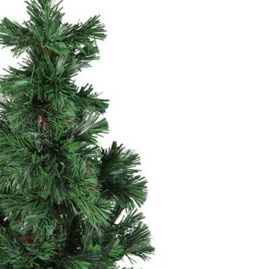 Pine * | Northlight 4" Prelit Artificial Christmas Tree Fiber Optic Spiral Pine Multi-Color Lights