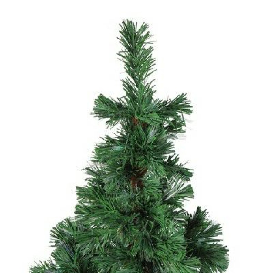 Pine * | Northlight 4" Prelit Artificial Christmas Tree Fiber Optic Spiral Pine Multi-Color Lights